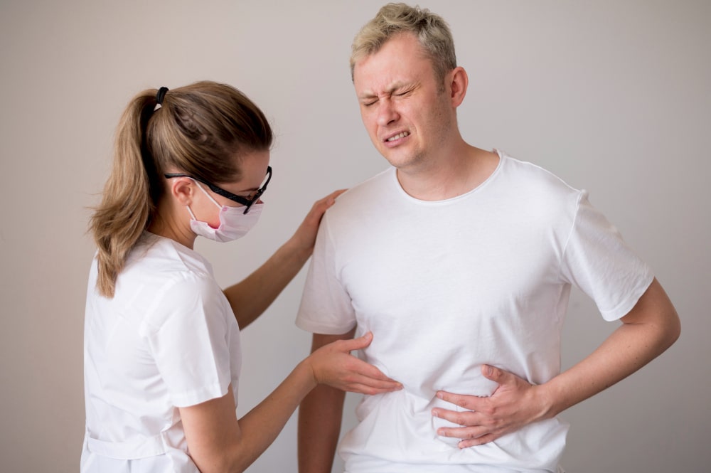 stomach pain after pain 