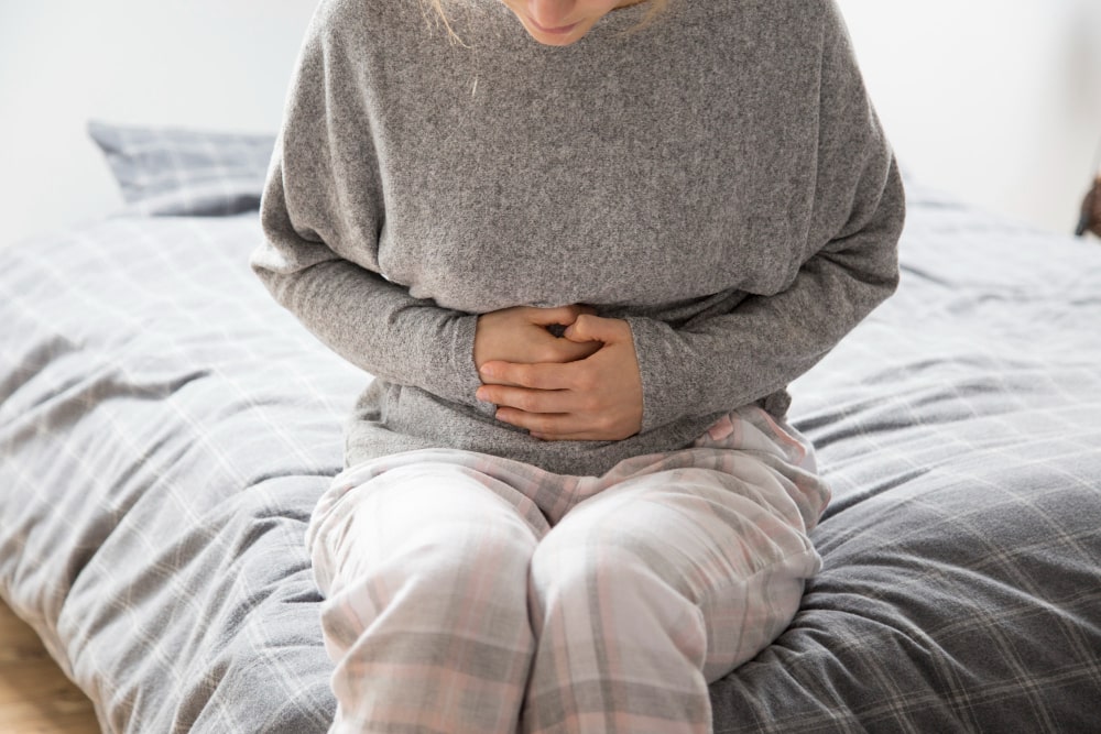 stomach pain after pain 